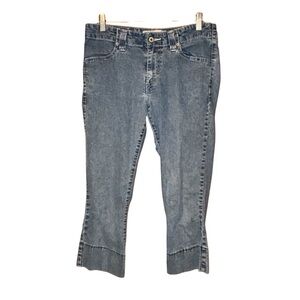 Levi’s 525 Nouveau Low Capri Jeans Size 8 Stretch Denim Cropped Blue Y2K